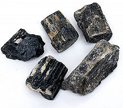 ブラック トルマリンの原石[50-100gの石 5個セット 計:670g]の商品写真