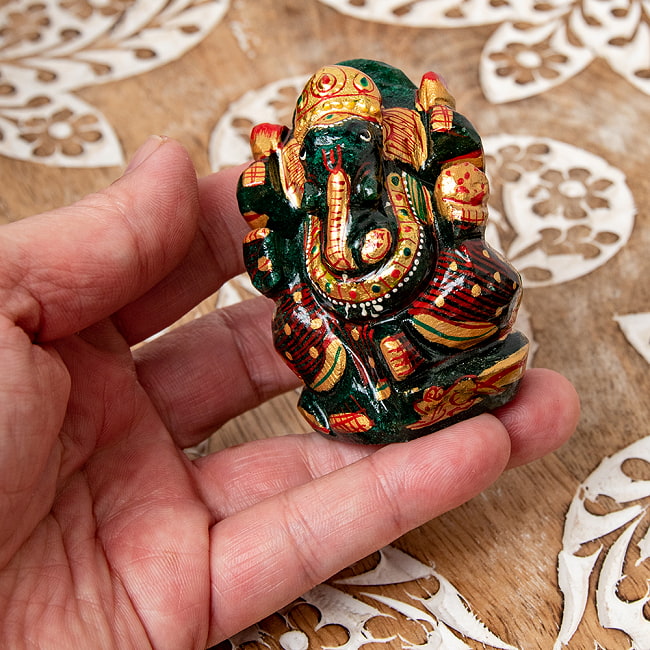 一点物】手彫りのマルガジ・ガネーシャ（インド翡翠） - 約163g の通販