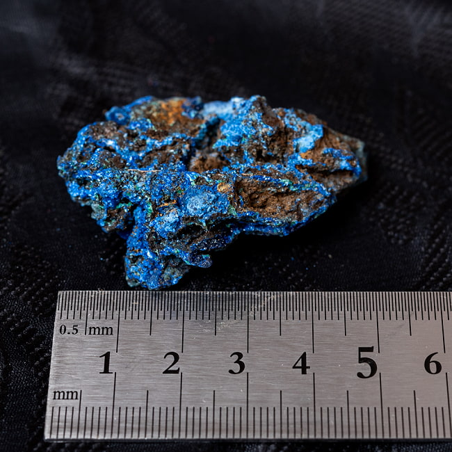 〔一点物〕アズライト・マラカイト　原石　天然石　ラオス産〔20g〕 5 - ものさしとのサイズ比較です