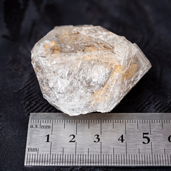 〔一点物〕ダイヤモンドクォーツ　ダイヤモンド水晶　原石　天然石〔68g〕 5 - ものさしとのサイズ比較です