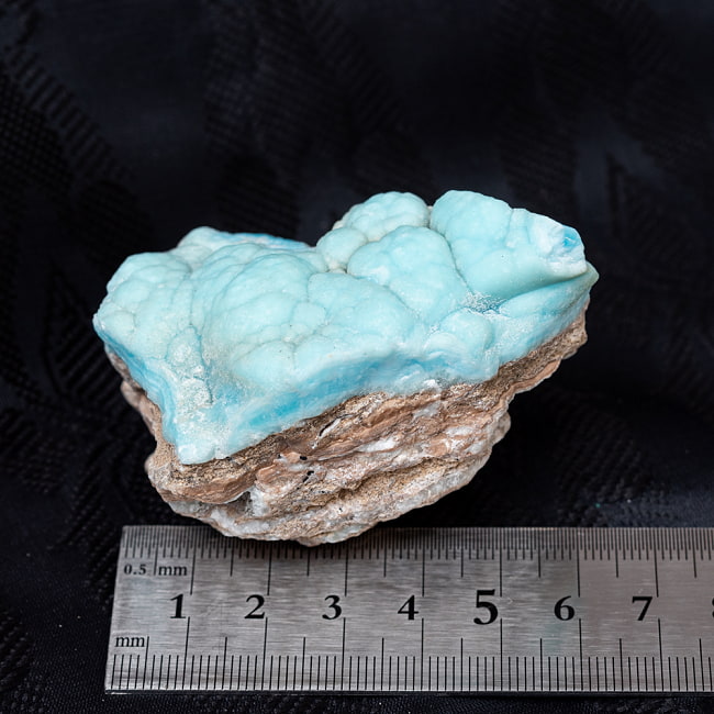 〔一点物〕ブルーアラゴナイト　原石　天然石　モロッコ産〔138g〕 5 - ものさしとのサイズ比較です