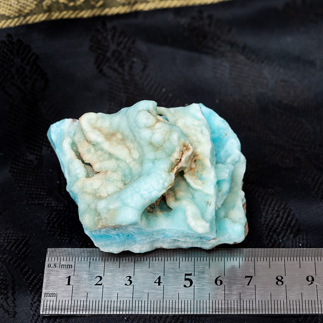 〔一点物〕ブルーアラゴナイト　原石　天然石　モロッコ産〔162g〕 5 - ものさしとのサイズ比較です