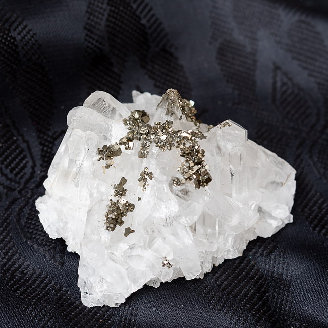 〔一点物〕水晶とパイライト　原石　天然石　ペルー産〔127g〕 1