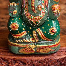 【一点物・天然石】手彫りのアングリ・ガネーシャ（インド翡翠） - 約10cm - サブ5