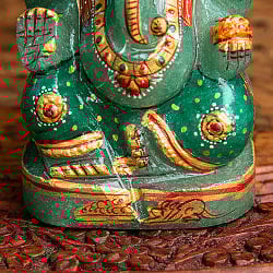 【一点物・天然石】手彫りのアングリ・ガネーシャ（インド翡翠） - 約10cm - サブ5