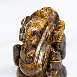 【一点物・天然石】手彫りのヴャーグラ・ネートラ・ラトナ・ガネーシャ - タイガーアイ 約158g - サブ2