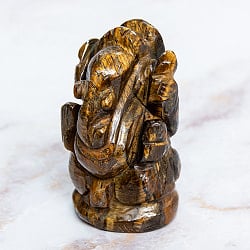 【一点物・天然石】手彫りのヴャーグラ・ネートラ・ラトナ・ガネーシャ - タイガーアイ 約158g - サブ4