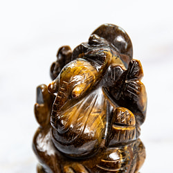 【一点物・天然石】手彫りのヴャーグラ・ネートラ・ラトナ・ガネーシャ - タイガーアイ 約94g - サブ2