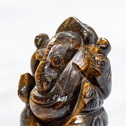 【一点物・天然石】手彫りのヴャーグラ・ネートラ・ラトナ・ガネーシャ - タイガーアイ 約150g - サブ2