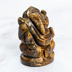 【一点物・天然石】手彫りのヴャーグラ・ネートラ・ラトナ・ガネーシャ - タイガーアイ 約150g - サブ3