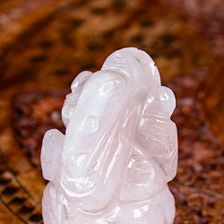 【一点物・天然石】手彫りのグラービ・スファティク・ガネーシャ - ローズクォーツ 約149g - サブ2