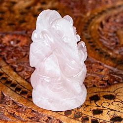 【一点物・天然石】手彫りのグラービ・スファティク・ガネーシャ - ローズクォーツ 約149g - サブ3