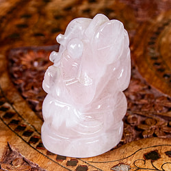 【一点物・天然石】手彫りのグラービ・スファティク・ガネーシャ - ローズクォーツ 約149g - サブ5