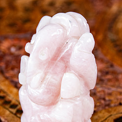【一点物・天然石】手彫りのグラービ・スファティク・ガネーシャ - ローズクォーツ 約152g - サブ2
