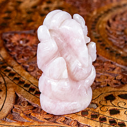 【一点物・天然石】手彫りのグラービ・スファティク・ガネーシャ - ローズクォーツ 約152g - サブ3