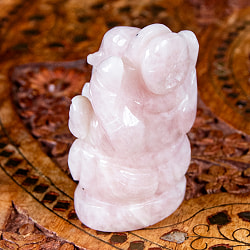 【一点物・天然石】手彫りのグラービ・スファティク・ガネーシャ - ローズクォーツ 約152g - サブ5