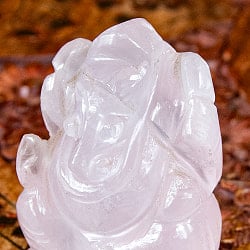 【一点物・天然石】手彫りのグラービ・スファティク・ガネーシャ - ローズクォーツ 約123g - サブ2