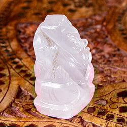 【一点物・天然石】手彫りのグラービ・スファティク・ガネーシャ - ローズクォーツ 約123g - サブ3