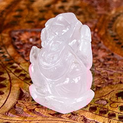 【一点物・天然石】手彫りのグラービ・スファティク・ガネーシャ - ローズクォーツ 約123g - サブ4