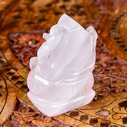 【一点物・天然石】手彫りのグラービ・スファティク・ガネーシャ - ローズクォーツ 約123g - サブ5