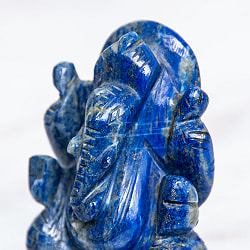 【一点物・天然石】手彫りのラージャヴァルト・ガネーシャ - ラピスラズリ 約148g - サブ2