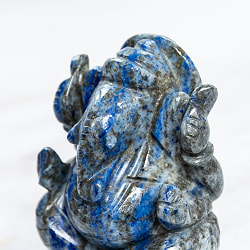 【一点物・天然石】手彫りのラージャヴァルト・ガネーシャ - ラピスラズリ 約193g - サブ2