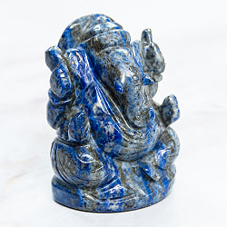 【一点物・天然石】手彫りのラージャヴァルト・ガネーシャ - ラピスラズリ 約193g - サブ3