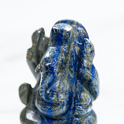 【一点物・天然石】手彫りのラージャヴァルト・ガネーシャ - ラピスラズリ 約107g - サブ2