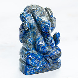 【一点物・天然石】手彫りのラージャヴァルト・ガネーシャ - ラピスラズリ 約168g - サブ3