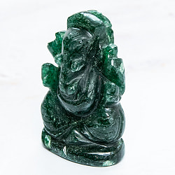 【一点物・天然石】手彫りのアングリ・ガネーシャ - インド翡翠 約71g - サブ4