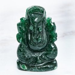 【一点物・天然石】手彫りのアングリ・ガネーシャ - インド翡翠 約71g
