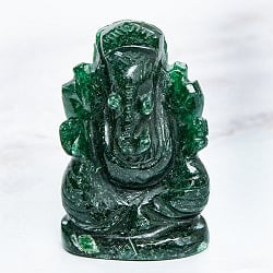 【一点物・天然石】手彫りのアングリ・ガネーシャ - インド翡翠 約71gの商品写真