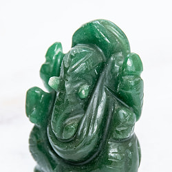 【一点物・天然石】手彫りのアングリ・ガネーシャ - インド翡翠 約76g - サブ2