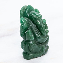 【一点物・天然石】手彫りのアングリ・ガネーシャ - インド翡翠 約76g - サブ3