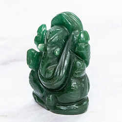 【一点物・天然石】手彫りのアングリ・ガネーシャ - インド翡翠 約76g - サブ4