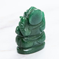 【一点物・天然石】手彫りのアングリ・ガネーシャ - インド翡翠 約76g - サブ5