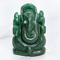 【一点物・天然石】手彫りのアングリ・ガネーシャ - インド翡翠 約76gの商品写真