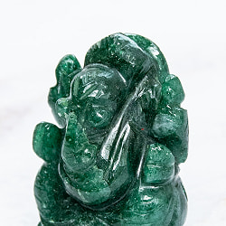 【一点物・天然石】手彫りのアングリ・ガネーシャ - インド翡翠 約71g - サブ2