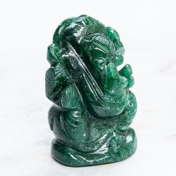 【一点物・天然石】手彫りのアングリ・ガネーシャ - インド翡翠 約71g - サブ3
