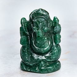 【一点物・天然石】手彫りのアングリ・ガネーシャ - インド翡翠 約71gの商品写真