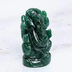 【一点物・天然石】手彫りのアングリ・ガネーシャ - インド翡翠 約66g - サブ3