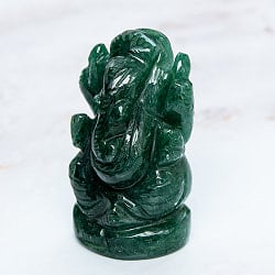 【一点物・天然石】手彫りのアングリ・ガネーシャ - インド翡翠 約66g - サブ4