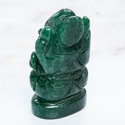【一点物・天然石】手彫りのアングリ・ガネーシャ - インド翡翠 約66g - サブ5