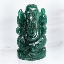 【一点物・天然石】手彫りのアングリ・ガネーシャ - インド翡翠 約66g