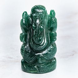 【一点物・天然石】手彫りのアングリ・ガネーシャ - インド翡翠 約66gの商品写真