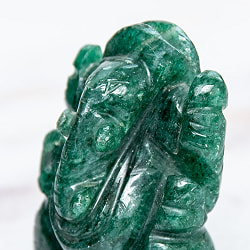 【一点物・天然石】手彫りのアングリ・ガネーシャ - インド翡翠 約66g - サブ2