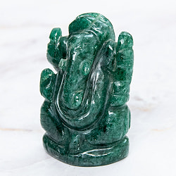 【一点物・天然石】手彫りのアングリ・ガネーシャ - インド翡翠 約66g - サブ4