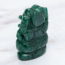 【一点物・天然石】手彫りのアングリ・ガネーシャ - インド翡翠 約66g - サブ5