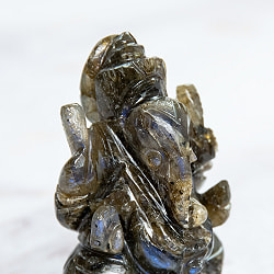 【一点物・天然石】手彫りのラブラドリイッティ・ガネーシャ - ラブラドライト 約115g - サブ2