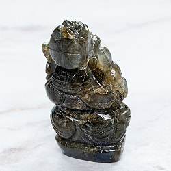 【一点物・天然石】手彫りのラブラドリイッティ・ガネーシャ - ラブラドライト 約115g - サブ5